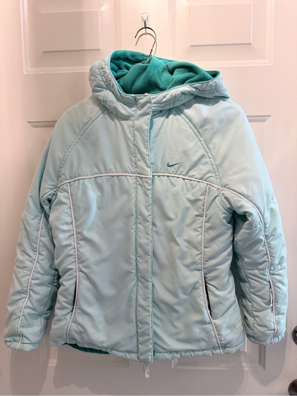 Nike Girls Mint Green/Teal Puffer Reversible Jacket with Lining